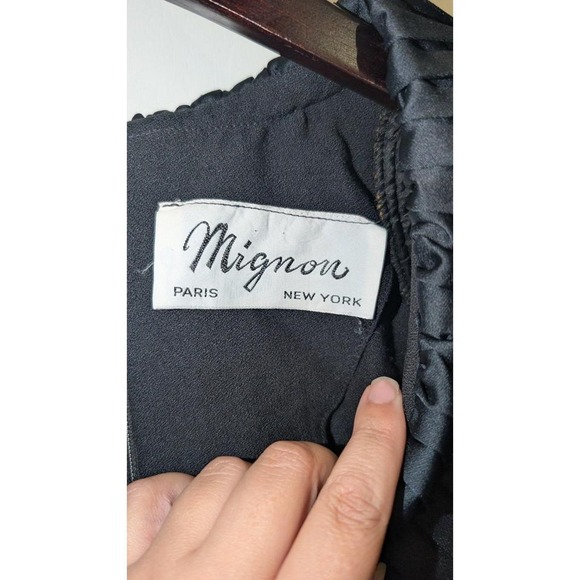 Vintage 80s Black Dress from Mignon Size 4/6 - Picture 4 of 5